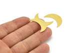 Brass Moon Blank, 8 Raw Brass Crescent Moon Blanks, Brass Blanks (28x9x0.60mm) A4156