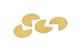 Brass Geometric Blank, 24 Raw Brass Pizza Slice Blanks, Findings (20x17x0.50mm) D1089
