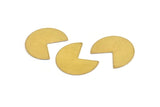 Brass Geometric Blank, 24 Raw Brass Pizza Slice Blanks, Findings (20x17x0.50mm) D1089