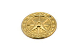 Pirinç Pusula Tılsımı, 1 Delikli 24 Ham Pirinç Pusula Tılsımı, Küpeler, Kolye Uçları, Bulgular (25x2mm) D1071