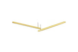 Brass Stick Earring, 6 Raw Brass Stick Stud Earrings With 1 Hole (2x60mm) BS 1783 A4330