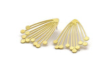 Earring Studs, 2 Raw Brass - Irregular Shaped Stud Earrings - Brass Earrings - Earrings (44x33x0.80mm) A4329