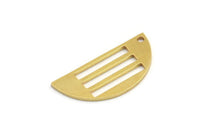 Yarım Daire Charm, 1 Delikli 10 Ham Pirinç Yarım Ay Charm (28x13x1mm) A4164