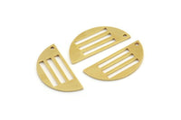 Yarım Daire Charm, 1 Delikli 10 Ham Pirinç Yarım Ay Charm (28x13x1mm) A4164
