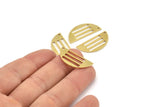 Yarım Daire Charm, 1 Delikli 10 Ham Pirinç Yarım Ay Charm (28x13x1mm) A4164