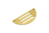 Yarım Daire Charm, 2 Delikli 10 Ham Pirinç Yarım Ay Charm (28x13x1mm) A4165