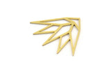 Brass Flower Charm, 24 Raw Brass Origami Shaped Lotus Flower Charms With 1 Hole, Findings (20x24x0.60mm) A4337
