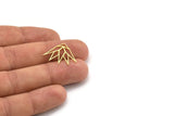 Brass Flower Charm, 24 Raw Brass Origami Shaped Lotus Flower Charms With 1 Hole, Findings (20x24x0.60mm) A4337
