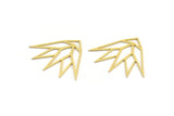 Brass Flower Charm, 12 Raw Brass Origami Shaped Lotus Flower Charms With 1 Hole, Findings (25x30.5x0.60mm) A4339