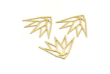 Brass Flower Charm, 12 Raw Brass Origami Shaped Lotus Flower Charms With 1 Hole, Findings (25x30.5x0.60mm) A4339