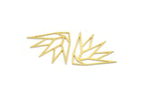 Brass Flower Charm, 8 Raw Brass Origami Shaped Lotus Flower Charms With 1 Hole, Findings (30x36.5x0.60mm) A4338