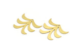 Brass Leaf Charm, 6 Raw Brass Leaf Charms With 1 Hole, Findings (24x29.5x0.60mm) A4335