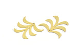 Brass Leaf Charm, 6 Raw Brass Leaf Charms With 1 Hole, Findings (24x29.5x0.60mm) A4335