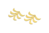 Brass Leaf Charm, 10 Raw Brass Leaf Charms With 1 Hole, Findings (20x24.5x0.60mm) A4334