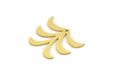 Brass Leaf Charm, 24 Raw Brass Leaf Charms With 1 Hole, Findings (16x19.5x0.60mm) A4333