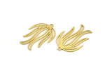 Brass Leaf Charm, 12 Raw Brass Leaf Charms With 1 Loop, Findings (27x19x0.60mm) A4332