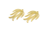Brass Leaf Charm, 12 Raw Brass Leaf Charms With 1 Loop, Findings (27x19x0.60mm) A4332