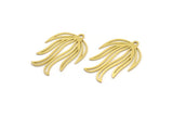 Brass Leaf Charm, 12 Raw Brass Leaf Charms With 1 Loop, Findings (27x19x0.60mm) A4332