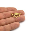 Brass Flower Charm, 12 Raw Brass Flower Shaped Charms With 1 Loop, Findings (18x28x0.60mm) A4340