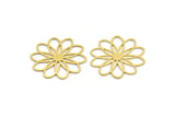 Brass Flower Charm, 12 Raw Brass Flower Shaped Charms, Charm Pendants, Earring Findings (25x24x0.60mm) A4344