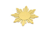 Brass Sun Blank, 6 Raw Brass Sun Shaped Blanks, Findings (28x26x0.60mm) A4347