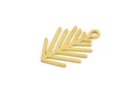 Brass Leaf Charm, 24 Raw Brass Leaf Charms With 1 Loop, Findings (18x13.5x0.60mm) A4348