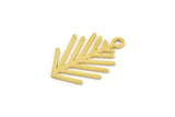 Brass Leaf Charm, 24 Raw Brass Leaf Charms With 1 Loop, Findings (18x13.5x0.60mm) A4348