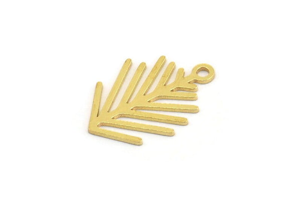 Brass Leaf Charm, 24 Raw Brass Leaf Charms With 1 Loop, Findings (18x13.5x0.60mm) A4348