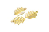 Brass Leaf Charm, 24 Raw Brass Leaf Charms With 1 Loop, Findings (18x13.5x0.60mm) A4348