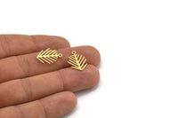 Brass Leaf Charm, 24 Raw Brass Leaf Charms With 1 Loop, Findings (18x13.5x0.60mm) A4348