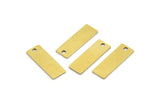 Brass Rectangle Charm, 24 Raw Brass Rectangle Charms With 1 Hole (16x5x0.60mm) A4168