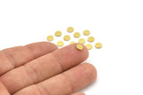 Brass Round Tag, 100 Raw Brass Round Stamping Blanks, Findings (5x1mm) A4170