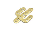 Brass Cactus Charm, 12 Raw Brass Cactus Charms With 2 Holes (28x20x0.70mm) M03386