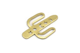Brass Cactus Blank, 12 Raw Brass Cactus Blanks, Findings (28x20x0.70mm) M03387
