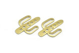 Brass Cactus Blank, 12 Raw Brass Cactus Blanks, Findings (28x20x0.70mm) M03387