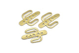 Brass Cactus Blank, 12 Raw Brass Cactus Blanks, Findings (28x20x0.70mm) M03387
