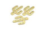 Brass Cactus Blank, 12 Raw Brass Cactus Blanks, Findings (28x20x0.70mm) M03385