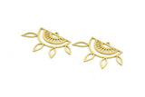 Brass Sun Charm, 12 Raw Brass Ethnic Sun Charms With 1 Loop, Charm Pendants (24x39x0.60mm) A4366