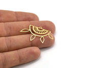 Brass Sun Charm, 12 Raw Brass Ethnic Sun Charms With 1 Loop, Charm Pendants (24x39x0.60mm) A4366