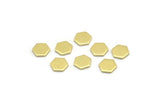 Brass Hexagon Blank, 100 Raw Brass Tiny Hexagon Blanks (6x0.80mm) M03379