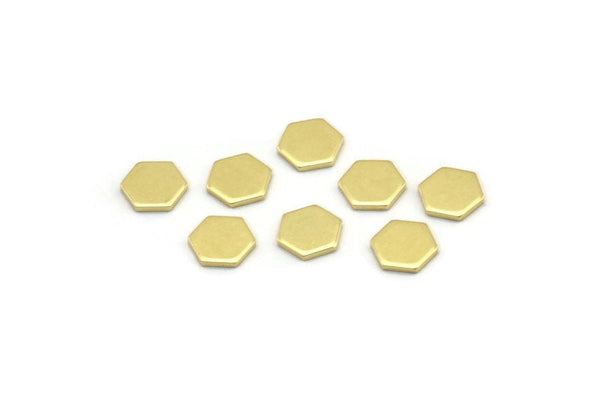 Brass Hexagon Blank, 100 Raw Brass Tiny Hexagon Blanks (6x0.80mm) M03379