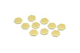 Brass Hexagon Blank, 100 Raw Brass Tiny Hexagon Blanks (6x0.80mm) M03379