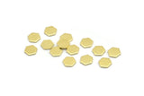 Brass Hexagon Blank, 100 Raw Brass Tiny Hexagon Blanks (6x0.80mm) M03379