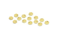 Brass Hexagon Charm, 100 Raw Brass Tiny Hexagon Charms With 1 Hole (6x0.80mm) M03380