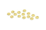 Brass Hexagon Charm, 100 Raw Brass Tiny Hexagon Charms With 1 Hole (6x0.80mm) M03380
