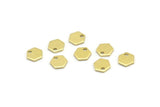 Brass Hexagon Charm, 100 Raw Brass Tiny Hexagon Charms With 1 Hole (6x0.80mm) M03381
