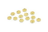 Brass Hexagon Charm, 100 Raw Brass Tiny Hexagon Charms With 1 Hole (6x0.80mm) M03381