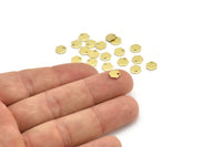 Brass Hexagon Charm, 100 Raw Brass Tiny Hexagon Charms With 1 Hole (6x0.80mm) M03381