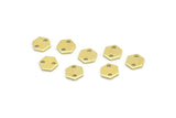 Brass Hexagon Charm, 100 Raw Brass Tiny Hexagon Charms With 2 Holes (6x0.80mm) M03382