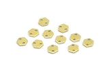 Brass Hexagon Charm, 100 Raw Brass Tiny Hexagon Charms With 2 Holes (6x0.80mm) M03382